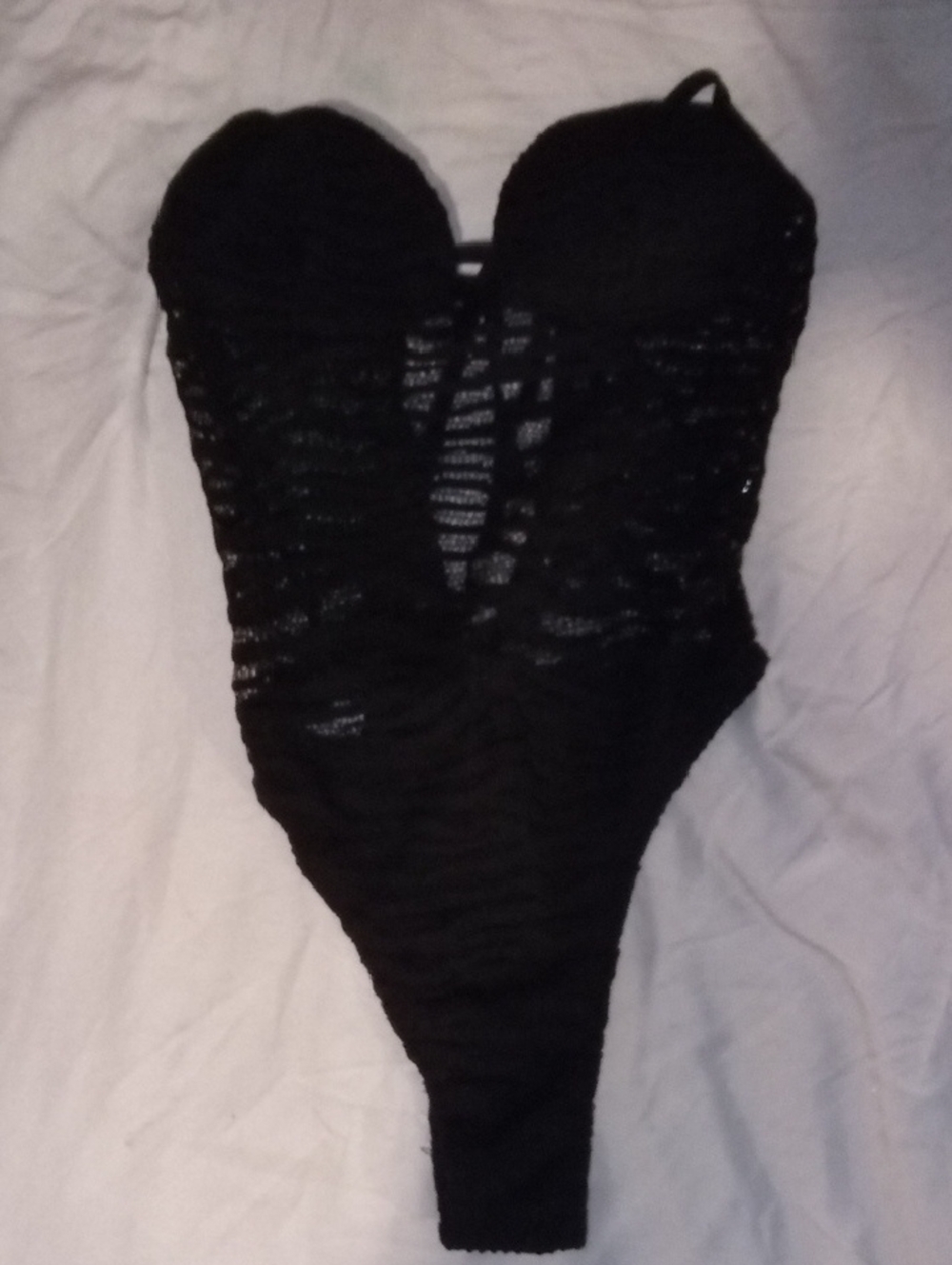 Bozzolo Black Lace One-Piece Teddy Bodysuit
